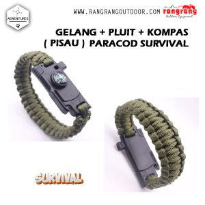 Gelang Multifungsi Pluit Kompas Pisau Tali Paracod