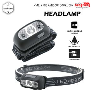 Headlamp LED Cas Senter Kepala Rechargeable
