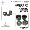 Alat Memasak Obat Lapar Panci Set – Nesting Set seri 201 Camping Hiking Outdoor Camping Cooking Set Seri 201 5