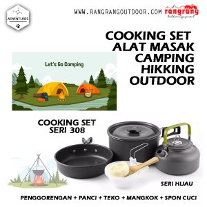 Obat Lapar Alat Paket Komplit Memasak Panci Set 308 – Nesting Set Camping Hiking Outdoor Camping Cooking Set 308