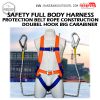 SAFETY  FULL BODY HARNESS Protection Belt 2M Rope Type O Hooks DOUBLE BIG CARABINER 4