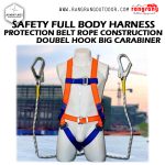 SAFETY FULL BODY HARNESS Protection Belt 2M Rope Type O Hooks DOUBLE BIG CARABINER SAFETY FULL BODY HARNESS Protection Belt 2M Rope Type O Hooks DOUBLE BIG CARABINER