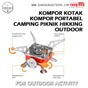 KOMPOR SIMPEL KOTAK PORTABLE MINI STOVE – KOMPOR CAMPING GAS – ALAT MASAK GUNUNG – KOTAK