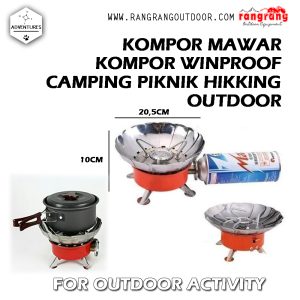 WINDROOF KOMPOR SIMPEL PORTABLE KOMPOR MAWAR  STOVE – KOMPOR CAMPING GAS – ALAT MASAK GUNUNG – BUNGA MAWAR