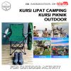 Piknik Kursi Camping Kursi Kursi Lipat Kursi Santai Outdoor hijau-hitam 6