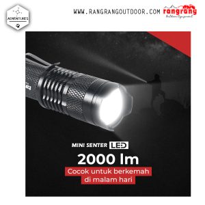 SENTER SAKU Waterproof SENTER MINI Senter LED 2000 Lumens Zoom Waterproof – Pocketman