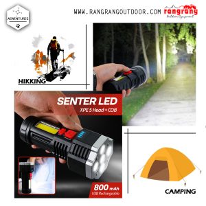 Senter CAS LED IPX6 USB Cree XPE COB 7800 Lumens Senter LED WATERPROOF