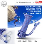 Climbing RopeTali Paracord Panjat Tebing  Steel 10M 10mm - 24KN - Blue