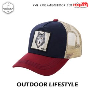 Lifestyle Topi Outdoor Srigala Topi Trucker Unisex Jaring Mesh Hat Wolf Patch – All Macth