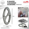 Acsessoris Cincin Kait – Mountaineering 8 Shaped Carabiner Pengait Barang Multifungsi Silver 9