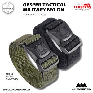 Klick Gesper Tali Ikat Pinggang Pria Military Tactical Nilon 125cm – Black – Army Green