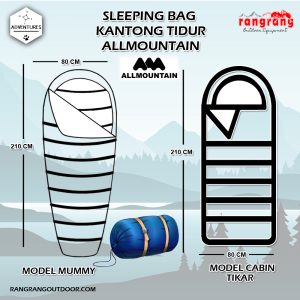 Kantong Tidur Sleeping Bag Dacron Mummy Outdoor Hiking Hangat -Sleping Bag – SB MUMMY DACRON Selimut Camping Hiking Outdoor Allmountain