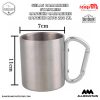 Unik Desain, Cangkir Karabiner Stainless Steel Size Mug Gelas Karabiner Carabiner Outdoor Gunung 9