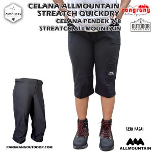 Celana Pendek 7/8 Quickdry Allmountain Outdoor seri Pasai Celana Pendek selutut Pria Wanita Hiking