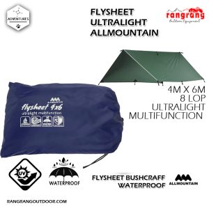 Allmountain flysheet tenda Flysheet camping Flysheet campervan waterproof 4m x 6m Outer Tenda Bivak Bushcraft Ultralight