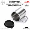 Unik Desain, Cangkir Karabiner Stainless anti Tumpah Steel Size Mug Gelas Karabiner Carabiner Outdoor Gunung + Tutup Mug 10