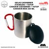 Unik Desain, Cangkir Karabiner Stainless anti Tumpah Steel Size Mug Gelas Karabiner Carabiner Outdoor Gunung + Tutup Mug 14