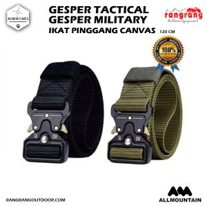 Tali Ikat Pinggang Canvas Military Tactical 120cm – Black – Green