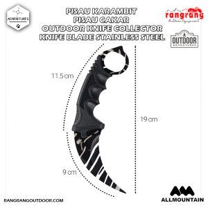 Pisau Karambit, Pisau Ranting, Pisau Outdoor, Pisau koleksi / Black White