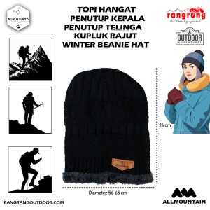 Topi Hangat Topi Kupluk Rajut Pria Wanita Poliester Winter Beanie Hat Kupluk Gunung 