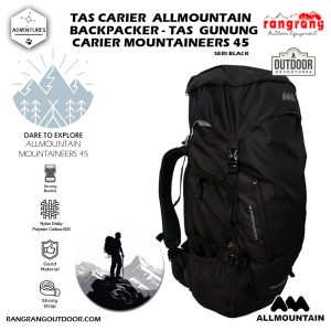 Tas Carriel All Mountain Mountaineers 45 Tas Gunung, Tas Travelling  /Colour Black