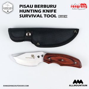 Pisau Hunting /berburu,  Pisau buck Outdoor Portable Knife Survival Stainless Steel black Gray 