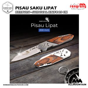 Doom Blade Pisau Saku Lipat Berburu Survival Knife EDC 200mm KNIFEZER Silver White