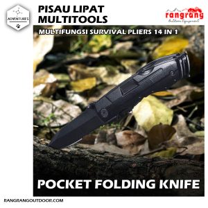  Pisau beragam Fungsi – GUCKAR Pisau Lipat Multitools Multifungsi Survival EDC Pliers 14 in 1 – Black Knife