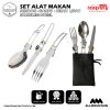 Set Alat Makan Sendok Garpu Pisau Lipat Portable Cutlery – Silver 11