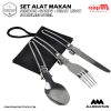 Set Alat Makan Sendok Garpu Pisau Lipat Portable Cutlery – Silver 13