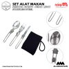 Set Alat Makan Sendok Garpu Pisau Lipat Portable Cutlery – Silver 8