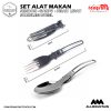 Set Alat Makan Sendok Garpu Pisau Lipat Portable Cutlery – Silver 14