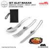 Set Alat Makan Sendok Garpu Pisau Lipat Portable Cutlery – Silver 9