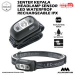 Senter Kepala SEnsor, Headlamp Sensor LED Waterproof Rechargeable IPX4 – Black Senter Kepala SEnsor, Headlamp Sensor LED Waterproof Rechargeable IPX4 – Black