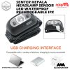 Senter Kepala SEnsor, Headlamp Sensor LED Waterproof Rechargeable IPX4 – Black 12