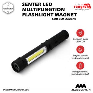 Senter LED MAGNET, Senter Led Multifunction Flashlight Magnet COB 250 Lumens – Black