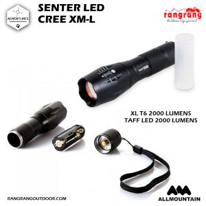 Senter Hiking Led – Senter LED Cree XM-L T6 2000 Lumens – Black