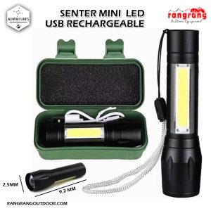 LED Senter Cas Usb Rechargerable Super Terang Lampu Mini Cas Listrik Emergency 
