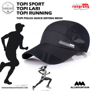 Topi Sport-Topi Running Topi anti UV Quickdry Cap Polos Quick Drying Mesh black