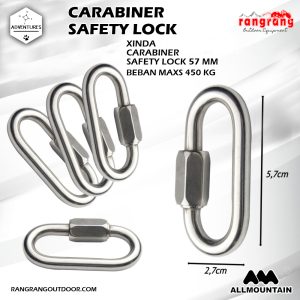 Carabiner / Cincin Kait XINDA Pengunci Carabiner Safety Lock Stainless Steel 57mm